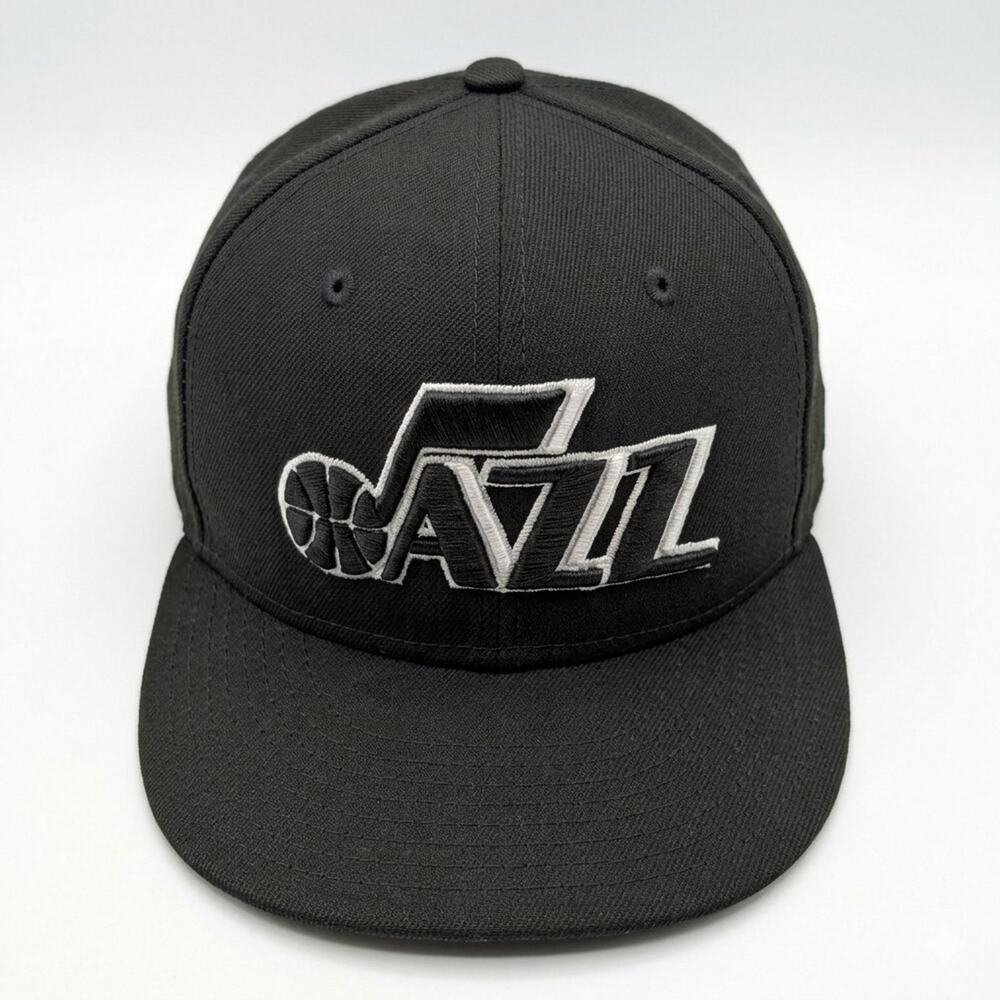 Utah Jazz New Era 9FIFTY Snapback Hat Black Silver NBA Basketball OSFM Good